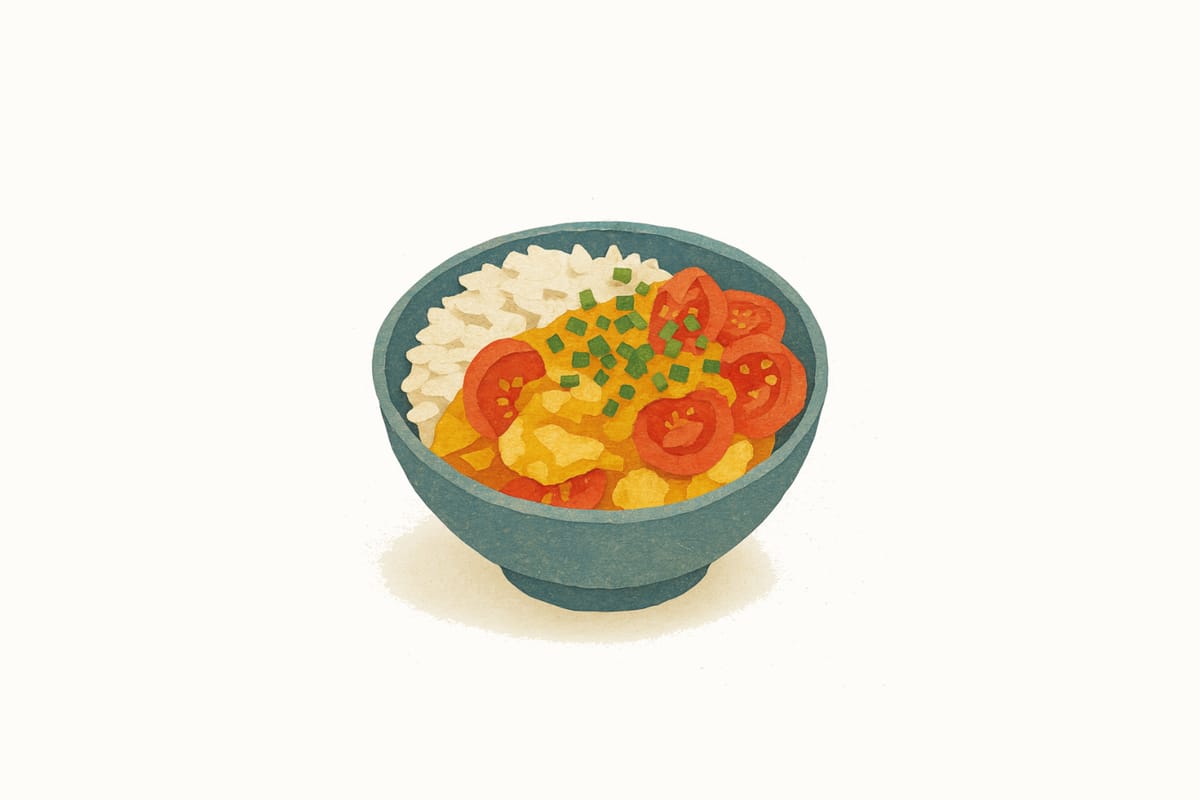 Illustration of Tomato and Egg Stir-Fry