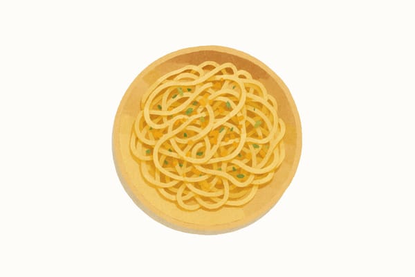 illustrated spaghetti bottarga with herbs